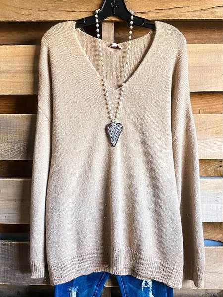 

Plain Vintage Acrylic Sweater, Apricot, Sweaters & Cardigans