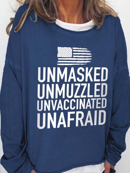 

Unmasked Unmuzzled Unvaccinated Unafraid Casual Sweatshirts, Deep blue, Hoodies&Sweatshirts