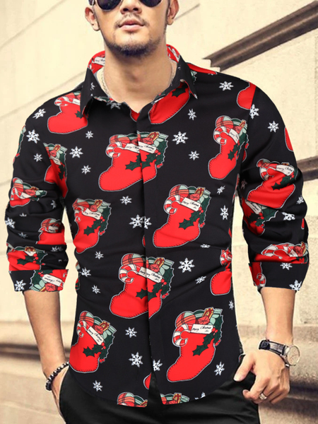 

Long Sleeve Shirt Collar Casual Shirts & Tops, Black, Shirt