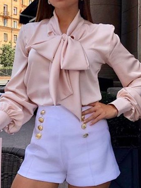 

Long Sleeve Lady Regular Fit Top, Pink, Blouses and Shirts