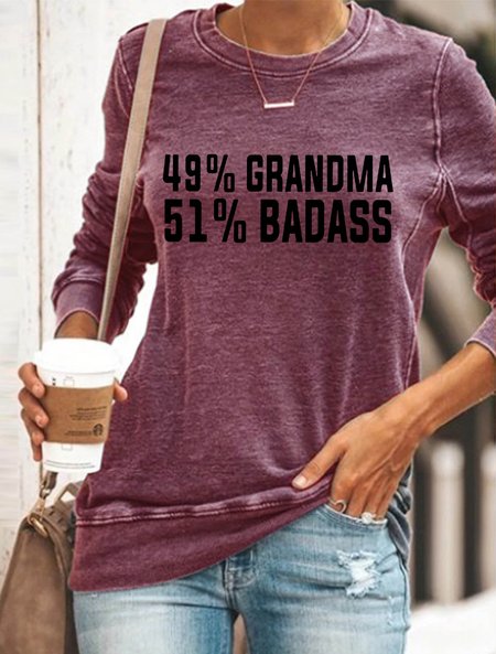 

49% Grandma 51% Badass Tee49% Women's sweatshirt, Purple, Hoodies&Sweatshirts