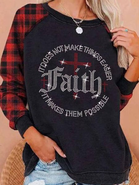 

Letter Regular Fit Casual Sweatshirt, Deep gray, Hoodies & Sweatshirts