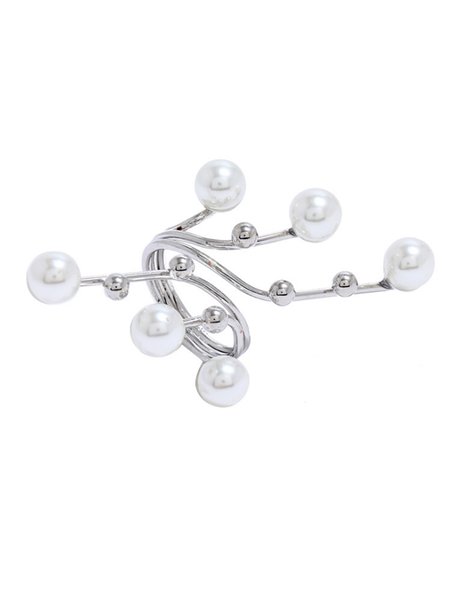 

Party Elegant Women Pearl Geometric ring, Silver, Rings
