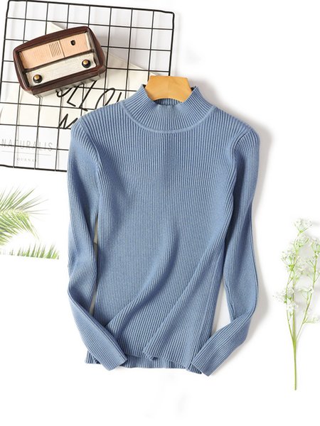 

Regular Fit High Neck Shirts & Tops, Blue, Tops