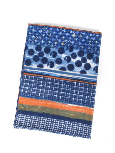 

Vintage Cashmere Check Polka Dot Scarf, Blue, Scarves&Gloves