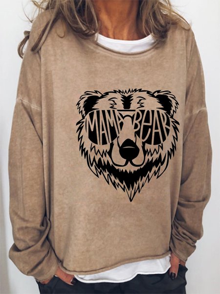 

Mama Bear Cotton Blends Sweatshirts, Light brown, Hoodies&Sweatshirts