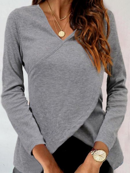 

Casual Loosen Shirts & Tops, Gray, Tops