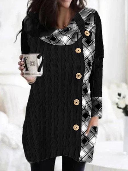 

Checked/Plaid Shirts & Tops, Black, Tops