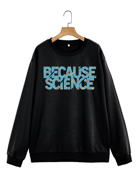 

Unocis Because Science Printed Round Neck Sweatshirt, Black, Sweatshirts
