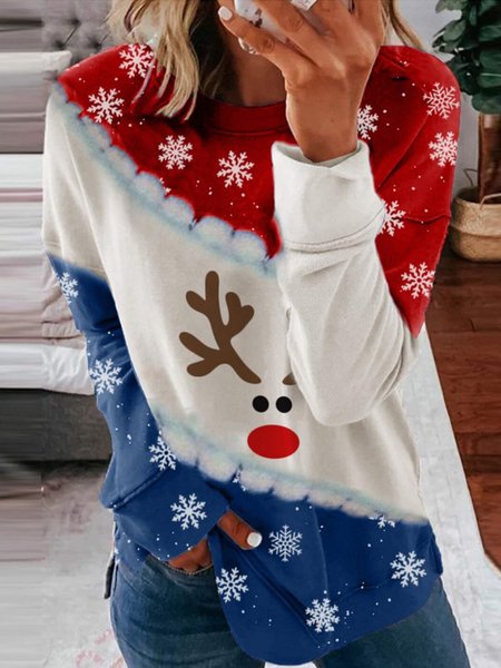 

Loosen Christmas Casual Sweatshirt, Multicolor, Hoodies & Sweatshirts
