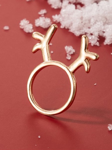 

Simple Elegant Christmas Standard Alloy Round Rings, As picture, Rings