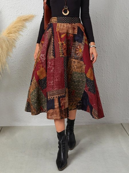 

Sweet Vintage Boho Loosen Fashion Skirts, Multicolor, Skirts