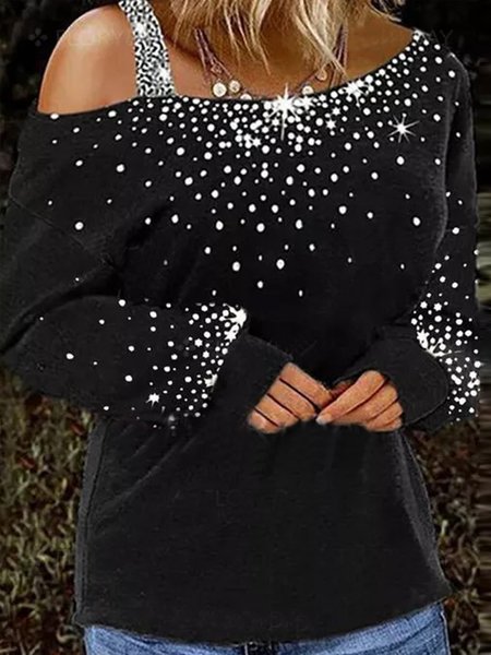 

Sweet Crew Neck Loosen Sweater, Black, Sweaters & Cardigans
