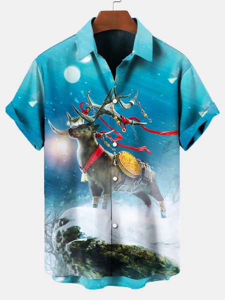 

Vacation Short Sleeve Shirts & Tops, As picture, Men's Floral shirt