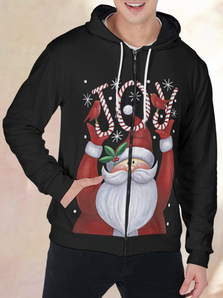 

Christmas Santa Claus Long Sleeve Outerwear, Black, Hoodies&Sweatshirts
