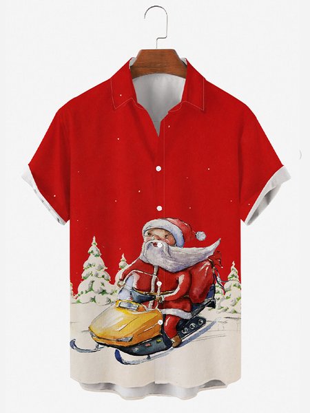 

Short Sleeve Shirt Collar Casual Shirts & Tops, As picture, Men's Floral shirt