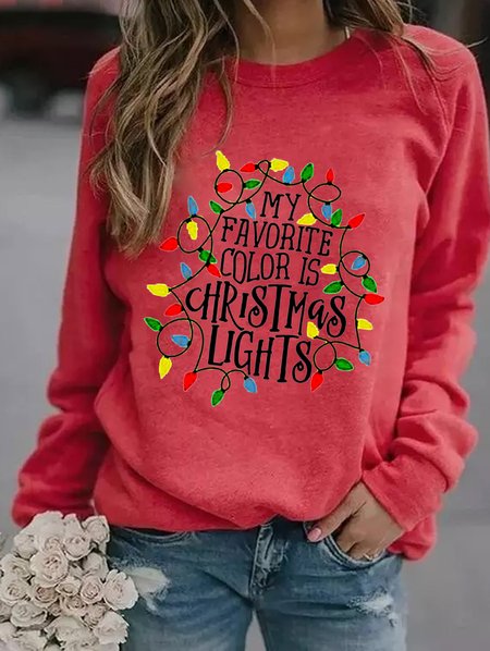 

My Favorite Color Is Christmas Lights Women's Sweatshirts, Red, Hoodies&Sweatshirts