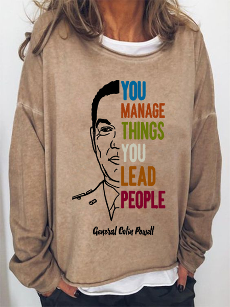 

Colin Powell You Manage Things You Lead People Shirts & Tops, Khaki, T-Shirts