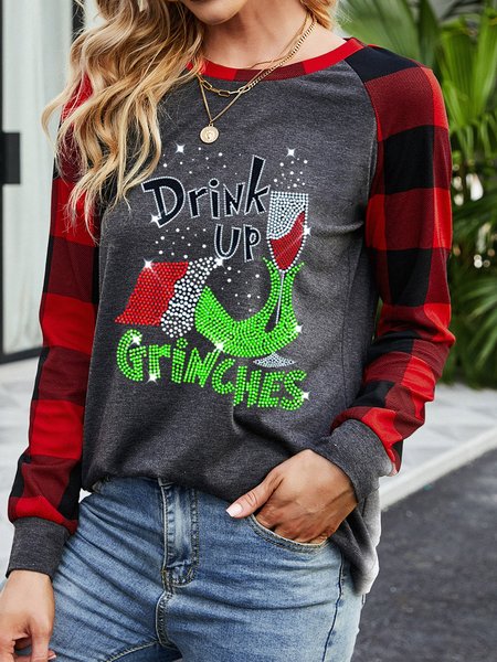 

Drink Up Grinches Casual Sweatshirts, Gray, Long sleeves