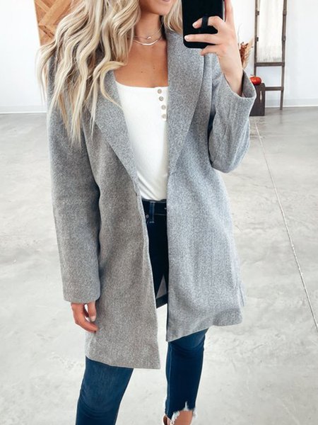

Closure Collar Outerwear, Light gray, Coats