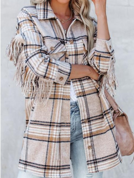 

Pockets Loosen Ethnic Off Shoulder Outerwear, Khaki, Coats