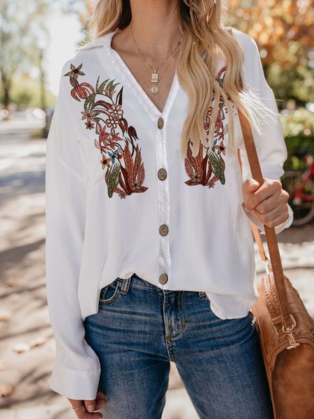 

Romantic Floral Shirts & Tops, White, Blouses & Shirts