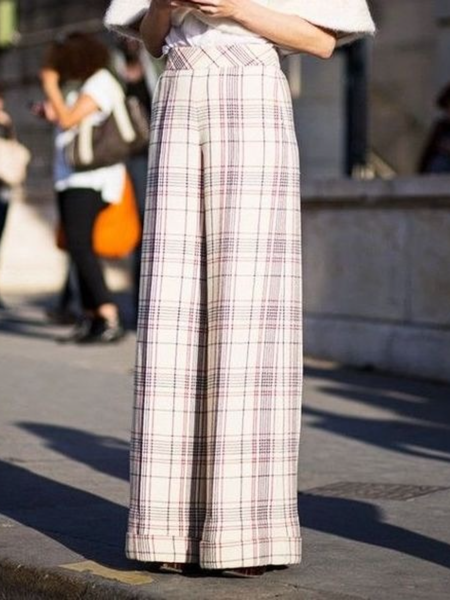 

Fall Mid-weight High Waist Wide Leg Work Formal Pants, As picture, Wide Leg Pants