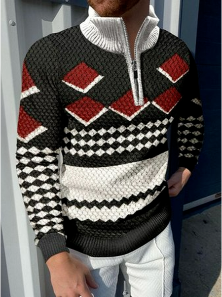 

Casual Cotton Stand Collar Shirts & Tops, Reddish black, polo