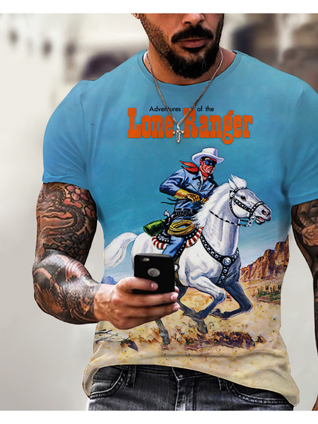 Short Sleeve Vacation T-shirt, As picture, Men's t-shirts