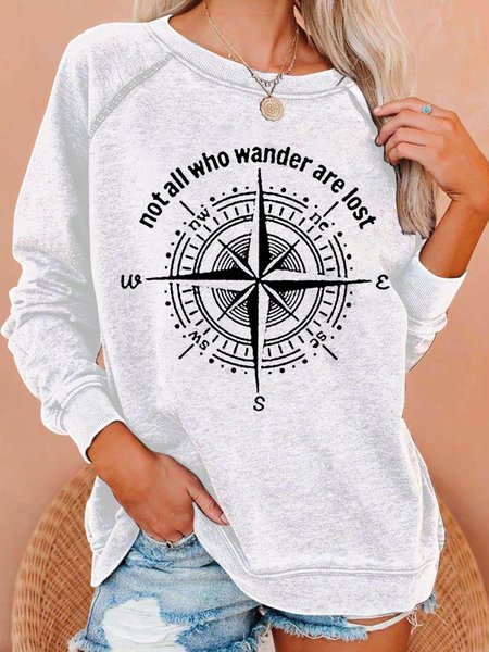 

Not All Who Wonder Are Lost Casual Sweatshirts, White, Hoodies&Sweatshirts