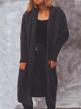 

Wool/Knitting Outerwear, Black, Outerwear