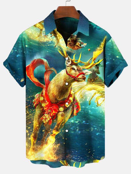 

Vacation Short Sleeve Shirts & Tops, As picture, Men's Floral shirt