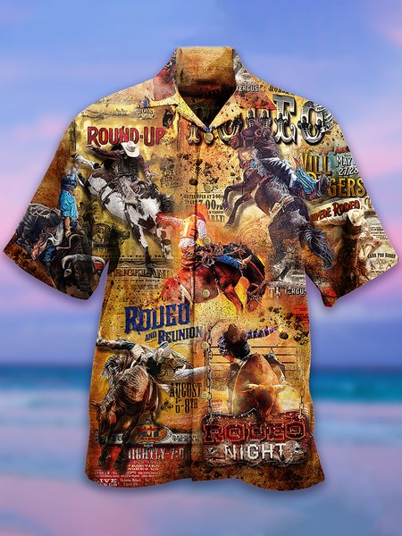 

Casual Short Sleeve Shirts & Tops, As picture, Men's Floral shirt
