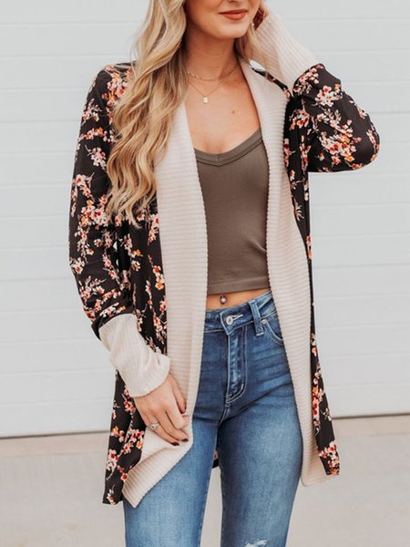 

Floral Cotton Blends Vintage Outerwear, Black, Cardigans