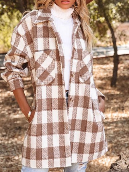 

Simple Off Shoulder Outerwear, Khaki, Coats
