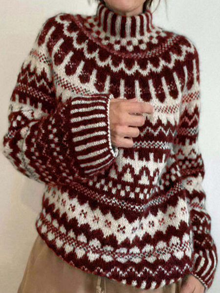 

Household Daily Vintage Casual Sweater, Red, Sweaters & Cardigans