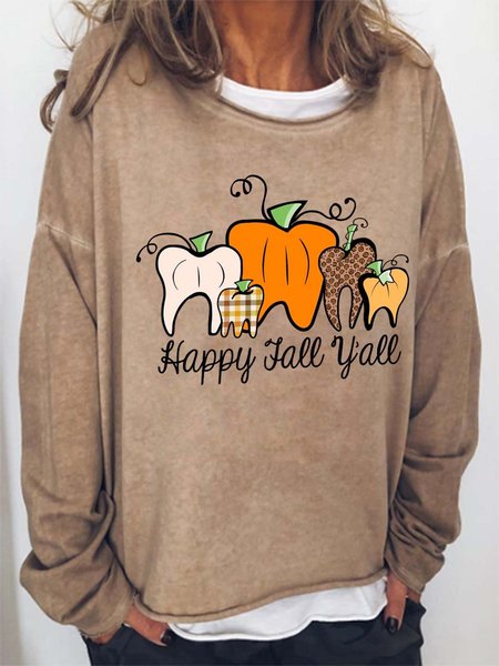 

Happy Fall Y'all Dental Casual Sweatshirts, Light brown, Hoodies&Sweatshirts