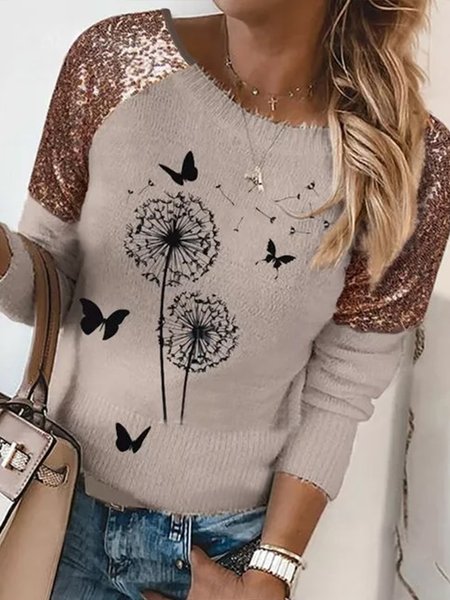

Regular Fit Crew Neck Vintage Sweater, Multicolor, Sweaters & Cardigans