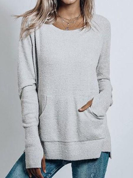 

Loosen Round Neck Casual Sweater, Gray, Sweaters & Cardigans