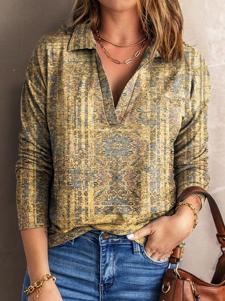 

Vintage Casual Cotton Blends Off Shoulder Shirts & Tops, As picture, Tops