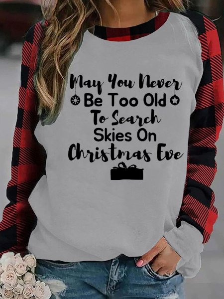 

Casual Christmas Print Long Sleeve Sweatshirt, White, Hoodies&Sweatshirts