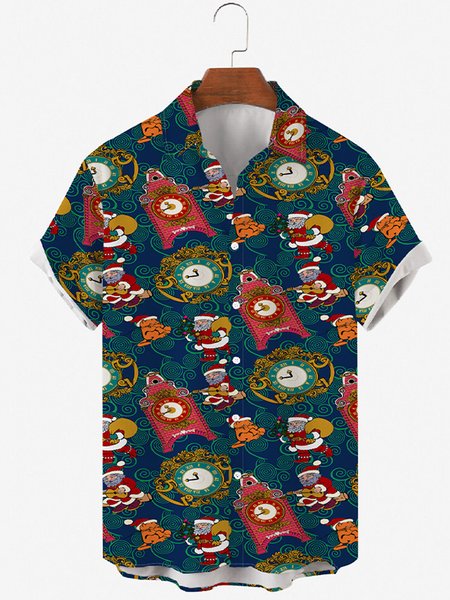 

Short Sleeve Casual Shirt Collar Shirts & Tops, As picture, Men's Floral shirt