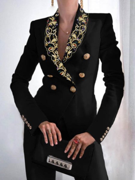

Long Sleeve Lady Regular Fit Outerwear, Black, Blazers