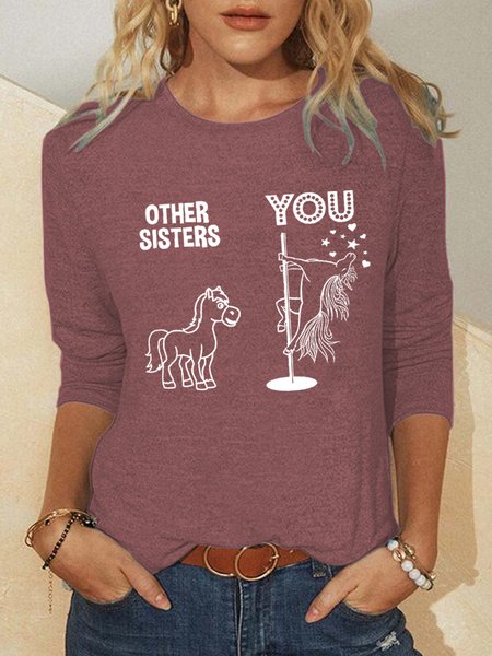 

Other Sister You Horses Regular Fit Sweatshirt, Red, Hoodies&Sweatshirts