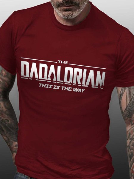 

Dadalorian Daddy Casual Crew Neck Short Sleeve T-shirt, Red, T-shirts