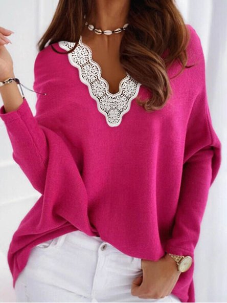

Basics Loosen Sweater, Rose red, Sweaters