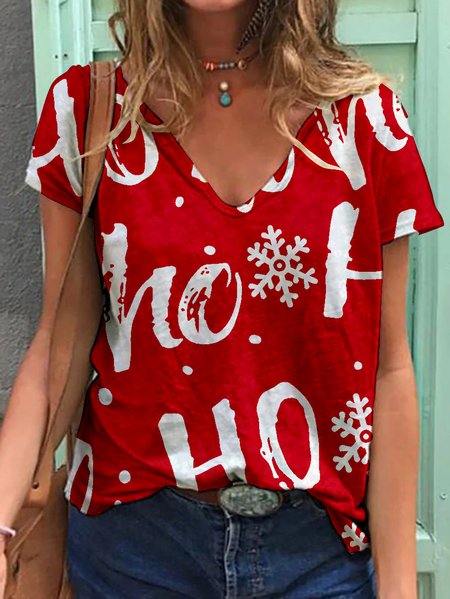 

Funny Letter Christmas Lady T-shirt, Red, T-shirts