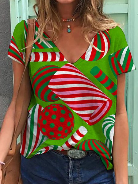 

Funny Christmas Candy Lady T-shirt, Green, T-shirts