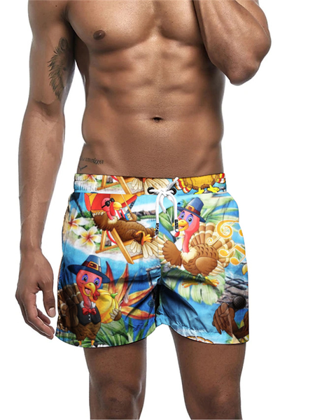 

Palm Leaf Pants, As picture, Men's shorts