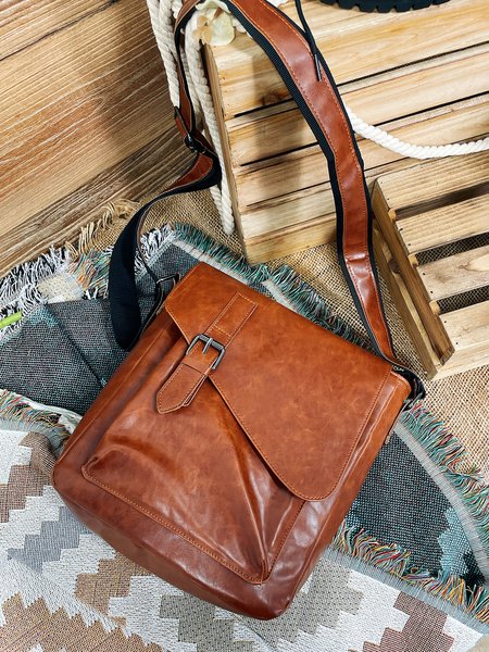 

Simple Plain Crossbody Bag, As picture, Bags